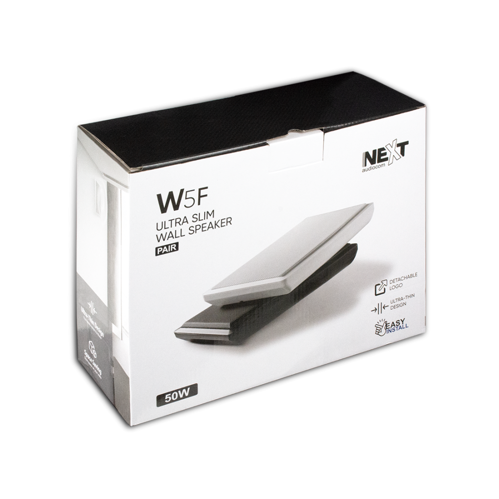 W5F - 5" ULTRA SLIM WALL SPEAKER, BLACK (PAIR)