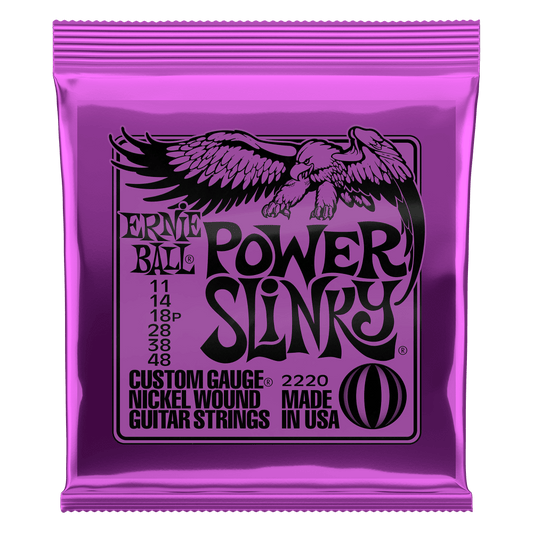 P02220 - POWER SLINKY NICKEL WOUND ELECTRIC GUITAR STRINGS 11-48 GAUGE