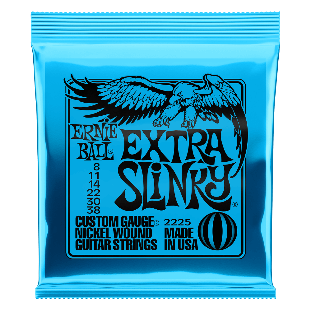 PO2225 -  EXTRA SLINKY NICKEL WOUND ELECTRIC GUITAR STRINGS 8-38 GAUGE