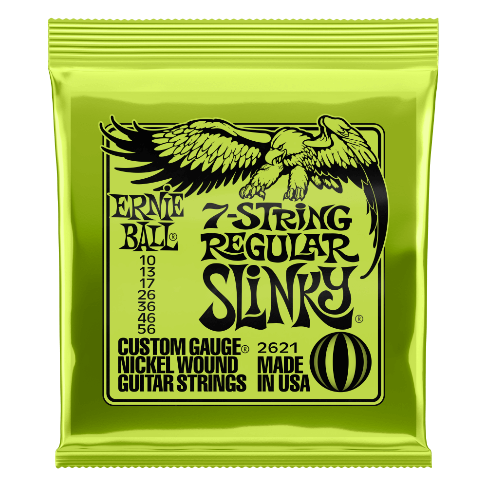 P02621 - REGULAR SLINKY NICKEL WOUND 7-STRING ELECTRIC GUITAR STRINGS 10-56 GAUGE