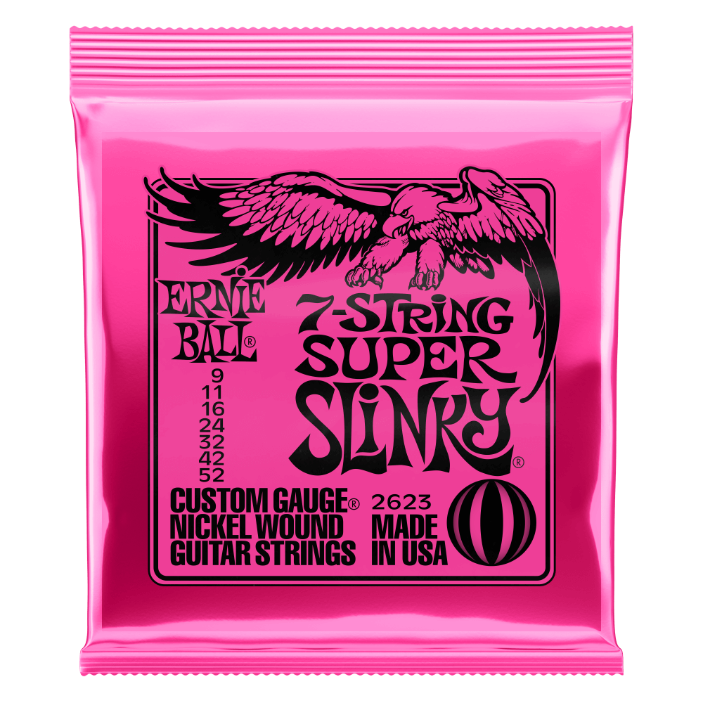P02623 - SUPER SLINKY NICKEL WOUND 7-STRING ELECTRIC GUITAR STRINGS 9-52 GAUGE