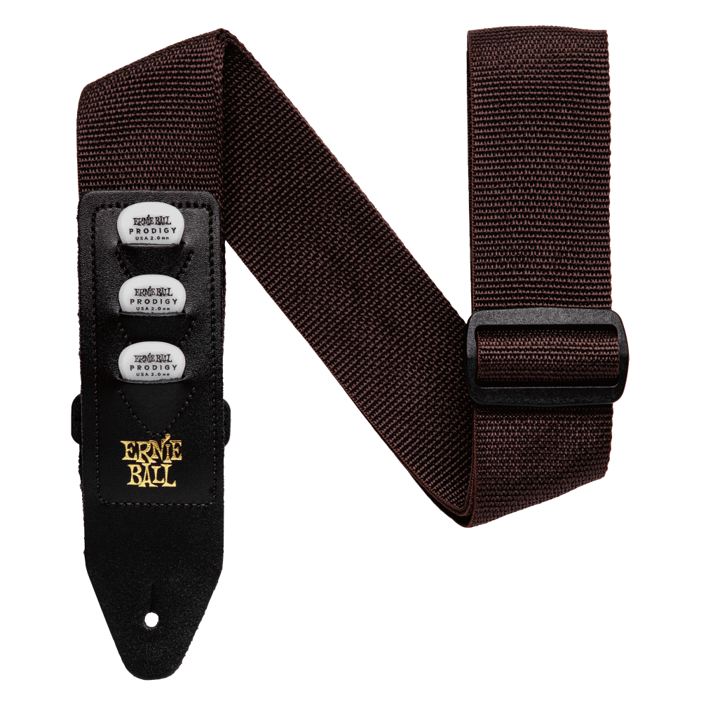 P04250 - POLYPRO PICKHOLDER GUITAR STRAP/BASS STRAP - BROWN