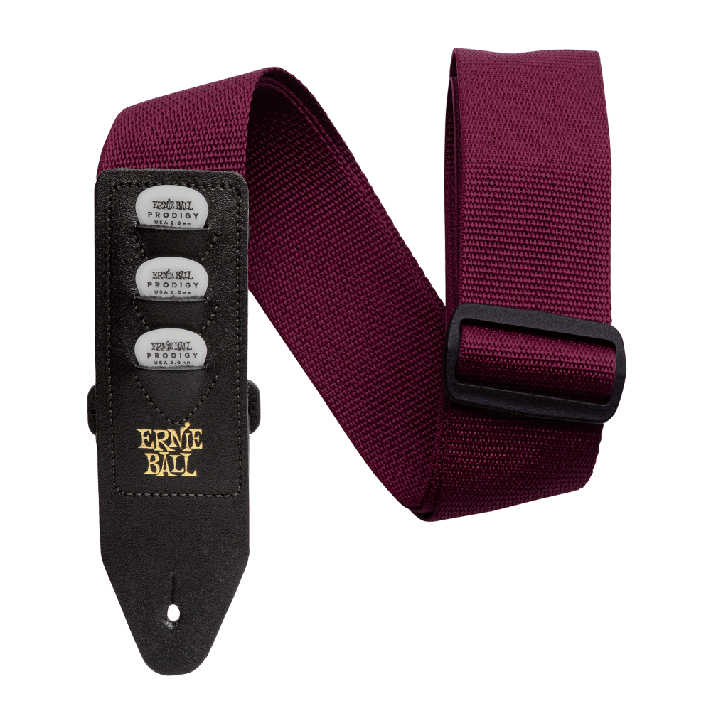 P04688 -  POLYPRO PICKHOLDER GUITAR STRAP/BASS STRAP - BURGUNDY