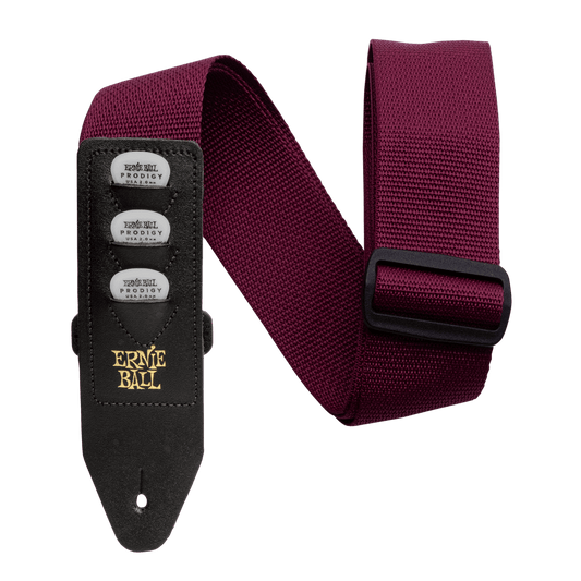 P04688 -  POLYPRO PICKHOLDER GUITAR STRAP/BASS STRAP - BURGUNDY