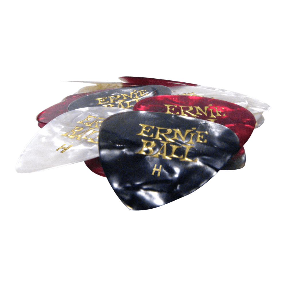 P09168 - CELLULOSE GUITAR PICKS - HEAVY ASSORTED PEARLOID COLORS