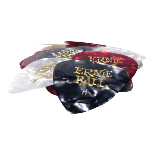 P09168 - CELLULOSE GUITAR PICKS - HEAVY ASSORTED PEARLOID COLORS