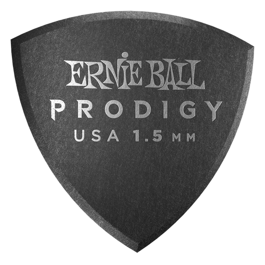 P09332 - PRODIGY GUITAR PICKS - LARGE SHIELD 1.5MM BLACK