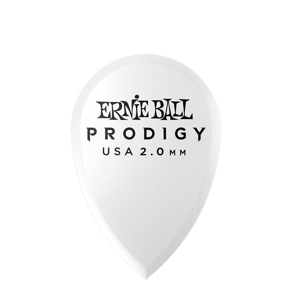 P09336 - PRODIGY GUITAR PICKS - TEARDROP 2.0MM WHITE