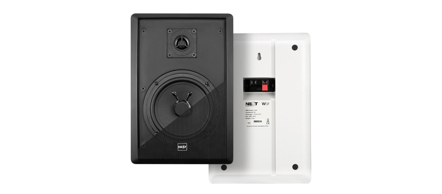 W5F - 5" ULTRA SLIM WALL SPEAKER, BLACK (PAIR)
