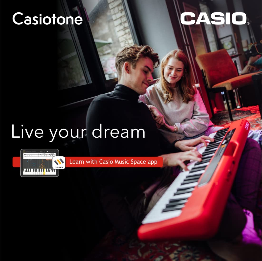 Casio Casiotone CT-S200 61-key Portable Arranger Keyboard - Red