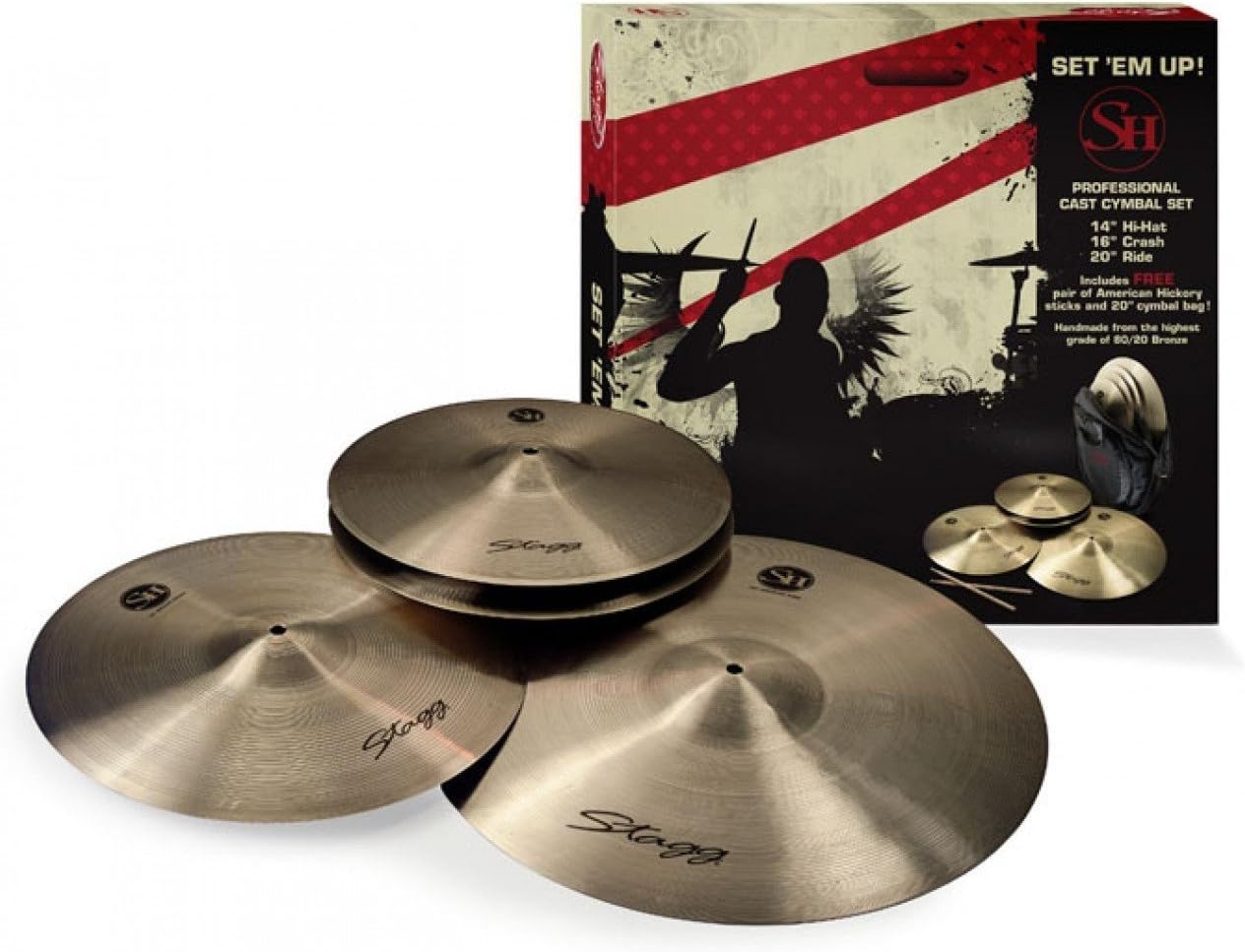 SH-SET SH Series Cymbals Set with Cymbal Bag and Pair of Stick