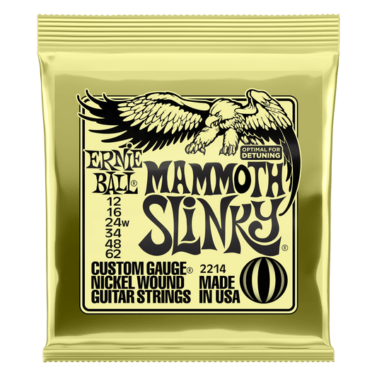 P02214 - MAMMOTH SLINKY NICKEL WOUND ELECTRIC GUITAR STRINGS WITH WOUND G 12-62 GAUGE