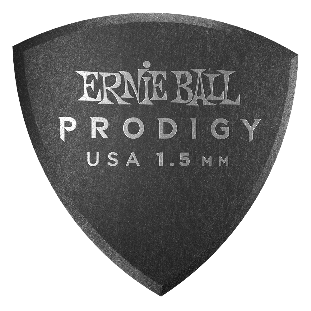 P09332 - PRODIGY GUITAR PICKS - LARGE SHIELD 1.5MM BLACK