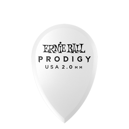 P09336 - PRODIGY GUITAR PICKS - TEARDROP 2.0MM WHITE