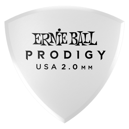 P09338 - PRODIGY GUITAR PICKS - LARGE SHIELD 2.0MM WHITE