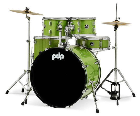 PDCE2215KTEL - PDP - CENTERstage Drum Set, 5pc, 22" (Electric Green Sparkle FinishPly)