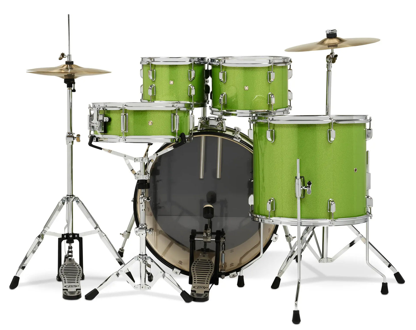 PDCE2215KTEL - PDP - CENTERstage Drum Set, 5pc, 22" (Electric Green Sparkle FinishPly)