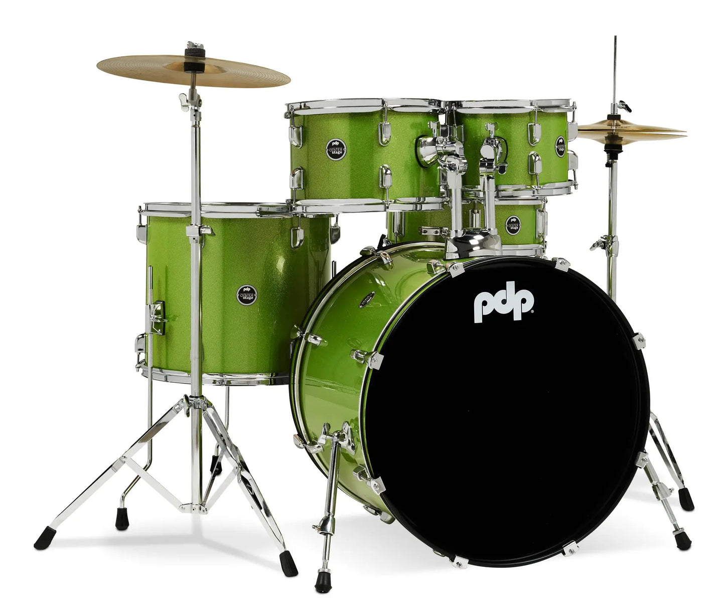 PDCE2215KTEL - PDP - CENTERstage Drum Set, 5pc, 22" (Electric Green Sparkle FinishPly)