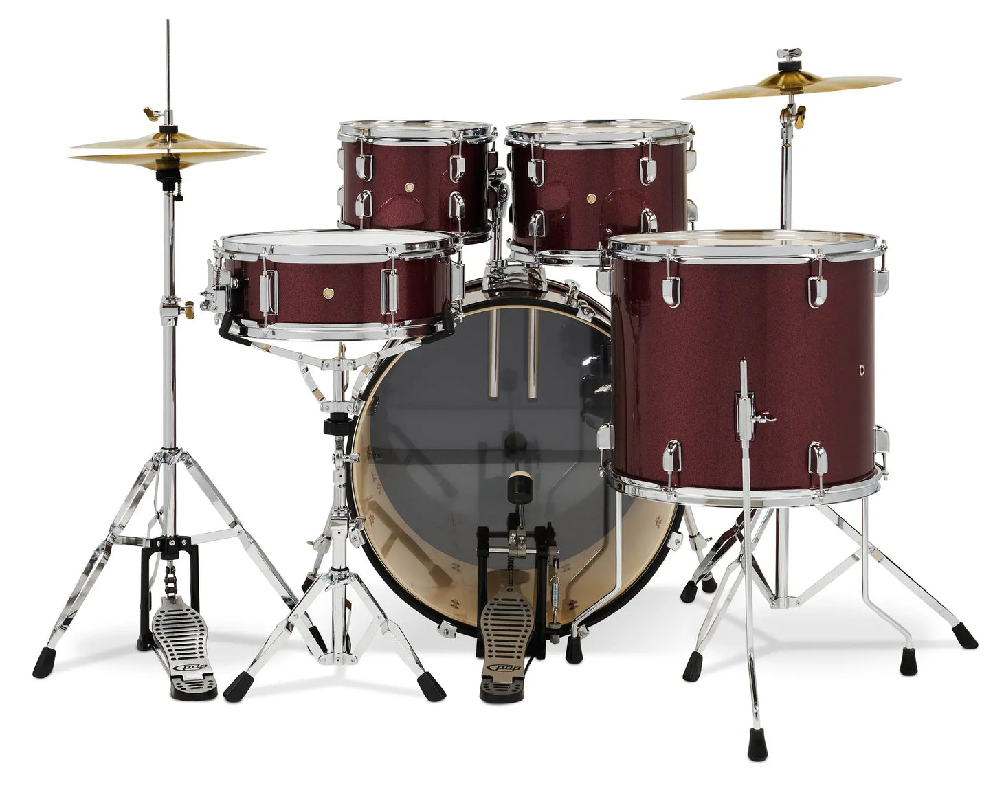 PDCE2215KTRR - PDP - CENTERstage Drum Set, 5pc, 22" (Ruby Red Sparkle FinishPly)