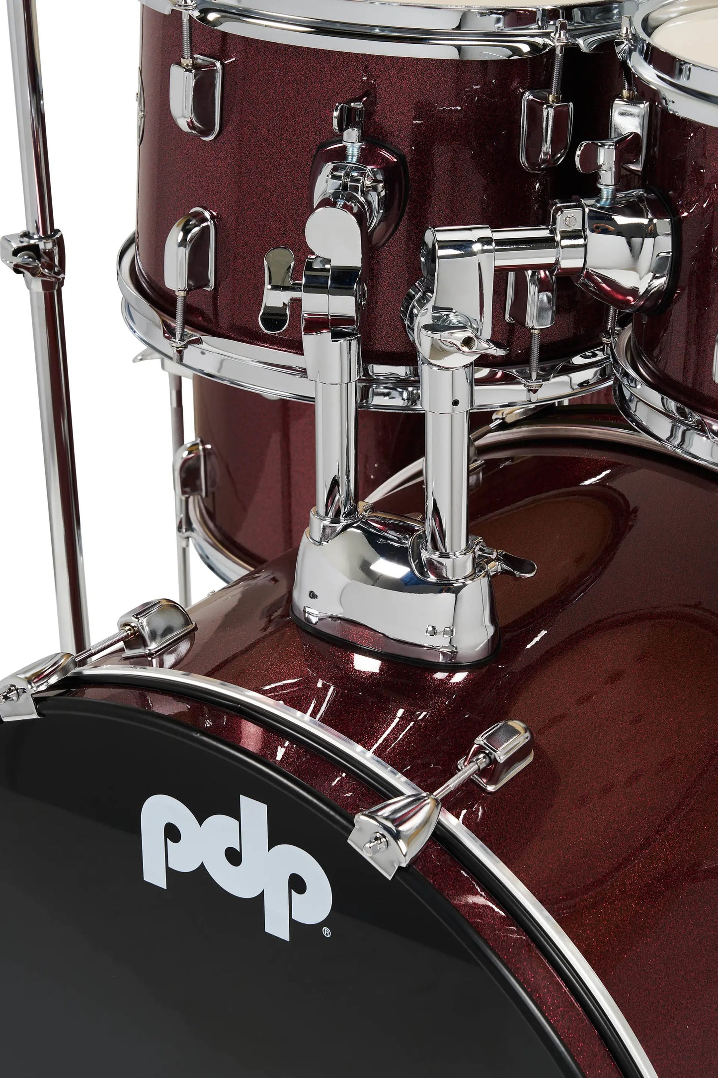 PDCE2215KTRR - PDP - CENTERstage Drum Set, 5pc, 22" (Ruby Red Sparkle FinishPly)