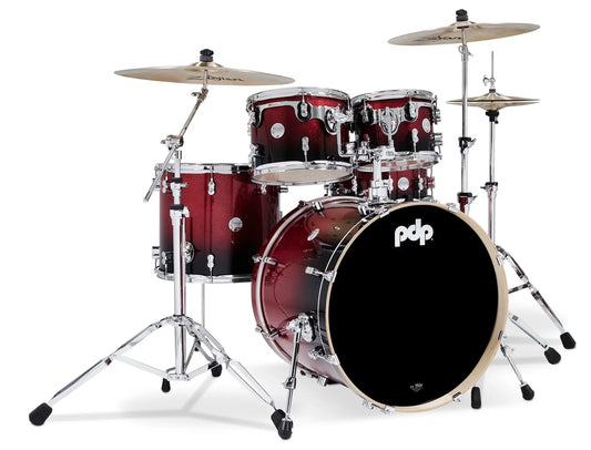 PDCM2215RB - Concept Maple Shell Pack, 5pc, 22" (Red to Black Fade Lacquer)