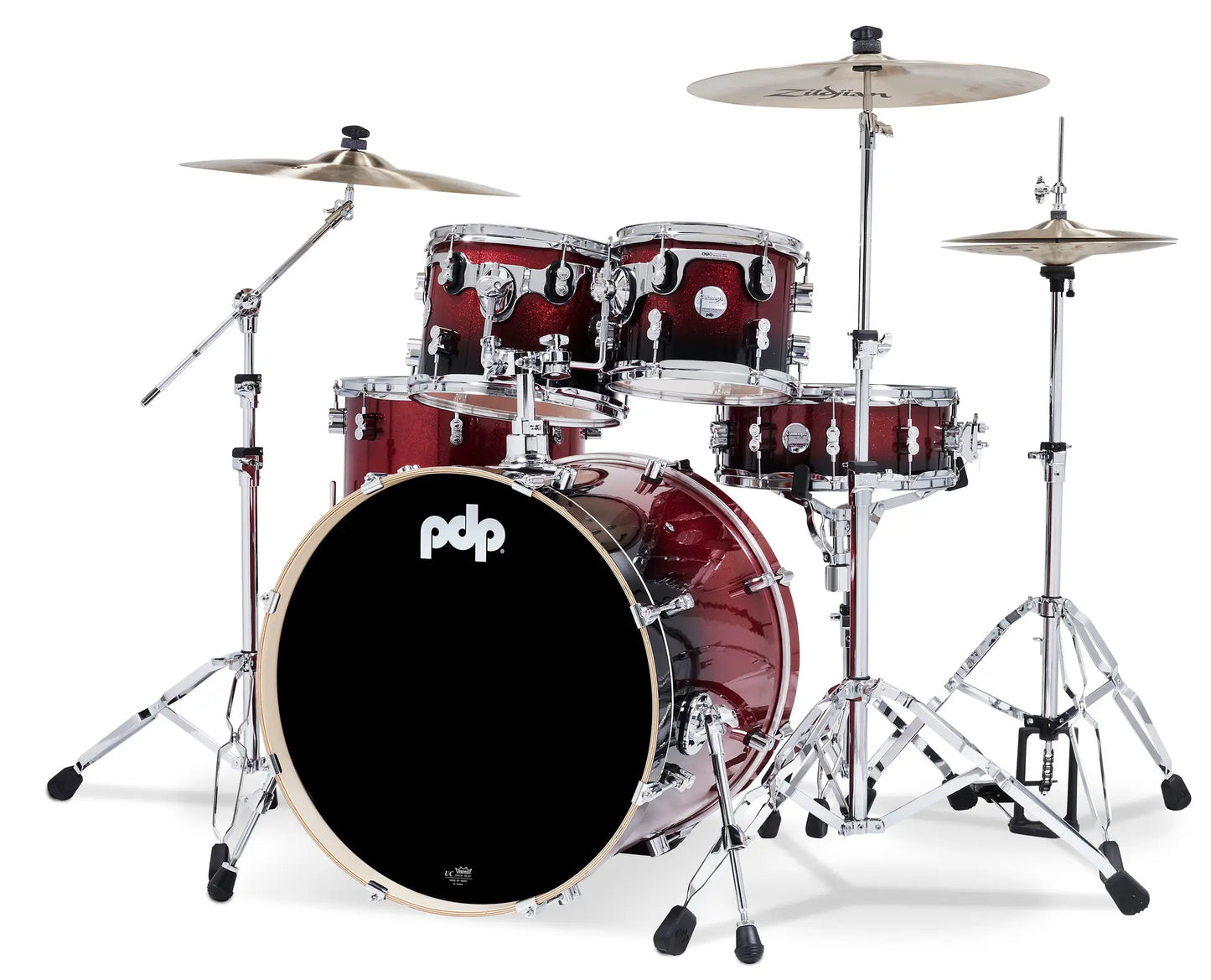 PDCM2215RB - Concept Maple Shell Pack, 5pc, 22" (Red to Black Fade Lacquer)