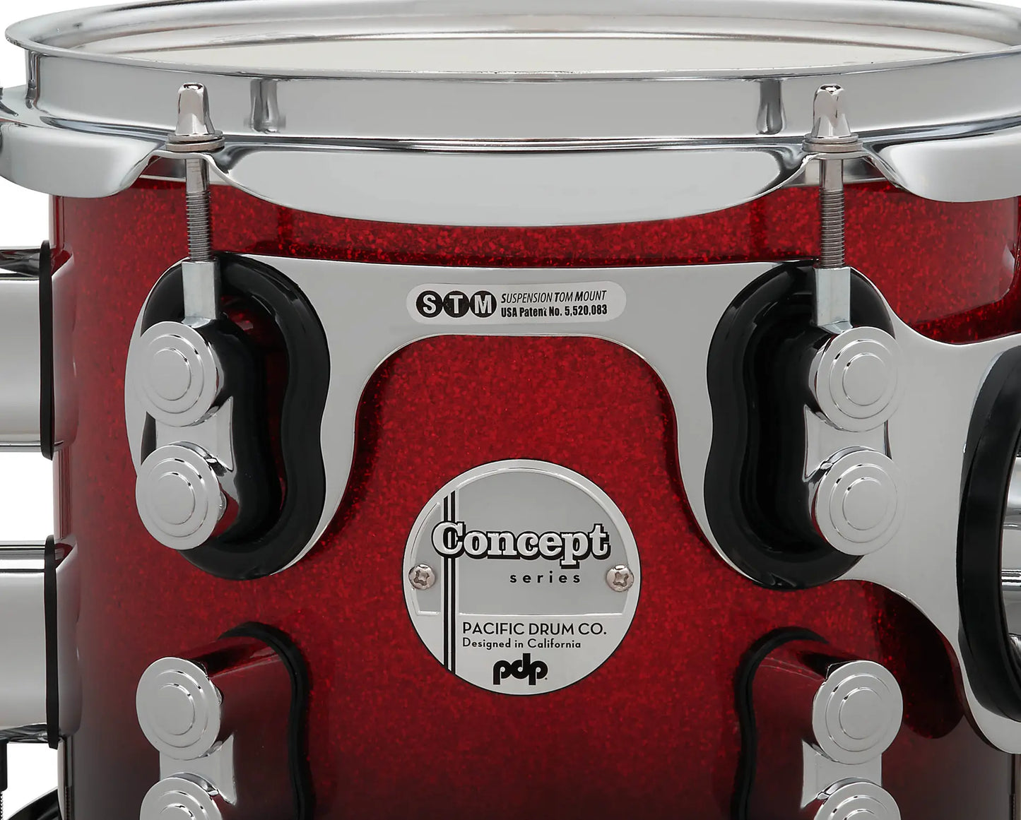 PDCM2215RB - Concept Maple Shell Pack, 5pc, 22" (Red to Black Fade Lacquer)