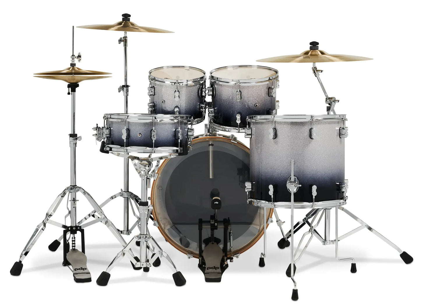 PDCM2215SB - Concept Maple Shell Pack, 5pc, 22" (Silvet to Black Fade Lacquer)