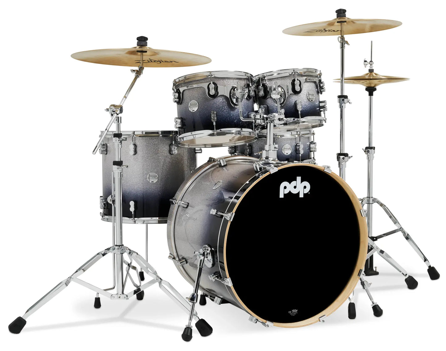 PDCM2215SB - Concept Maple Shell Pack, 5pc, 22" (Silvet to Black Fade Lacquer)