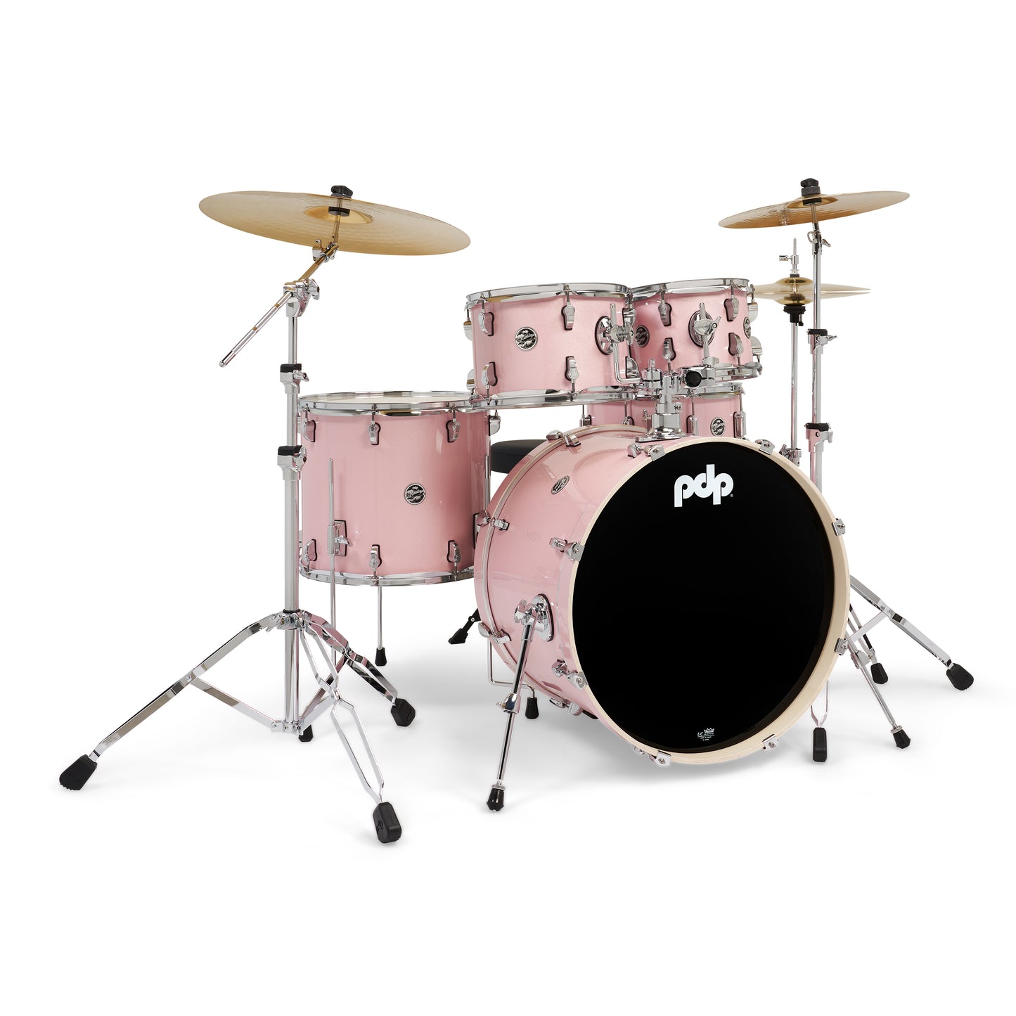 PDP - MAIN STAGE- 5PCS ACOUSTIC DRUM KIT WITH H/W AND PAISTE CYMBALS (PALE ROSE)