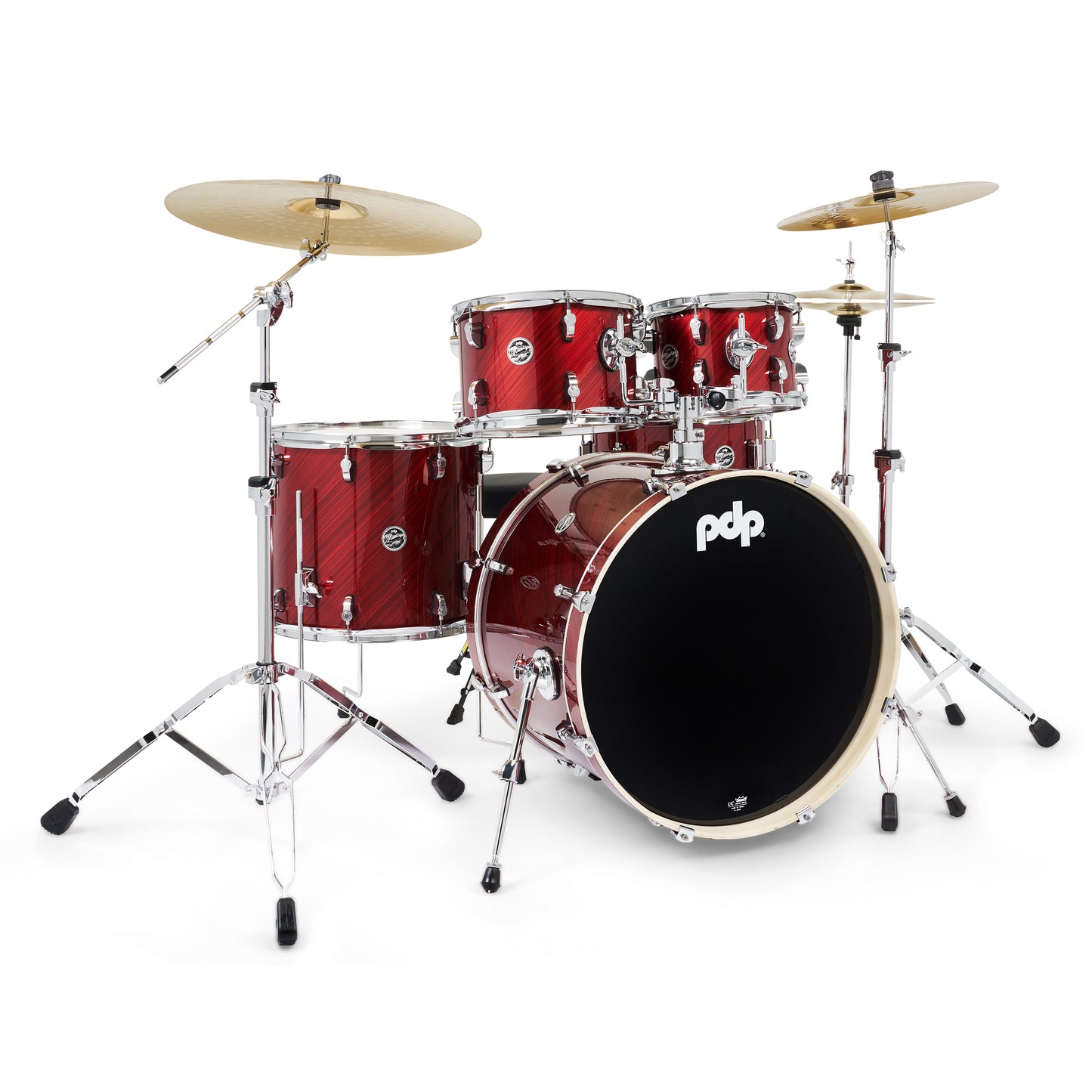 PDP - MAIN STAGE- 5PCS ACOUSTIC DRUM KIT WITH H/W AND PAISTE CYMBALS (TW CHERRY)