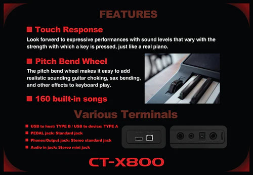 Casio CTX800 61 Key Portable Keyboard